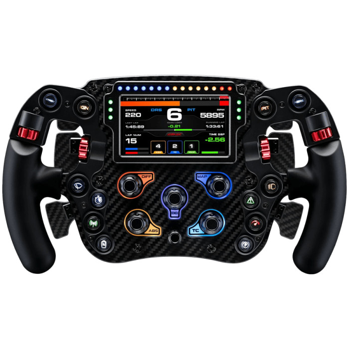 Wheel FX Pro FX Steering Wheel with Color Screen Full Carbon Fiber l Six PaddlesSIMAGIC QR50 Included