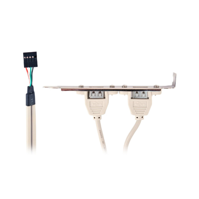 Bracket 2 x USB 2.0, Cablexpert CCUSBRECEPTACLE, internal, 10 pin  port for mainboard