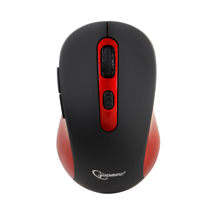 Mouse Gembird MUSW-221-R, Wireless, optical, 2AAA, USB, black-red