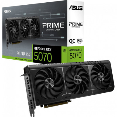 Видеокарта ASUS PRIME-RTX5070-O12G, 12Gb GDDR7, 192-bit, Cuda Core 6144, HDMI, DP, BOX