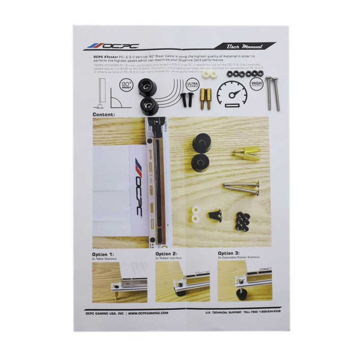 Cable (райзер), PCIe 3.0x16, OCPC XTENDER VERTICAL (OCXTP3RC9D250BK), 25cm black