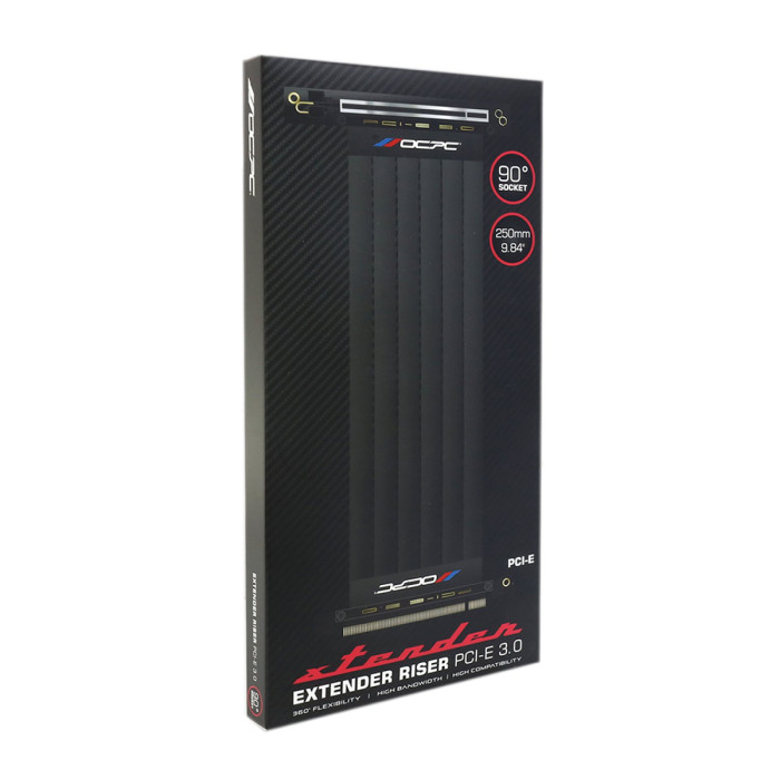 Cable (райзер), PCIe 3.0x16, OCPC XTENDER VERTICAL (OCXTP3RC9D250BK), 25cm black