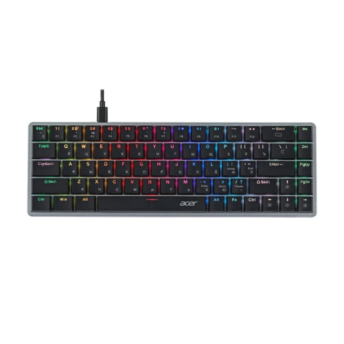 KeyBoard USB, Acer OKW302, 68 buttons, rus/lat, Silver