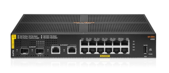 Коммутатор HPE Aruba 6100 12G Class4 PoE 2G/2SFP+ 139W Switch (JL679A#ABB)