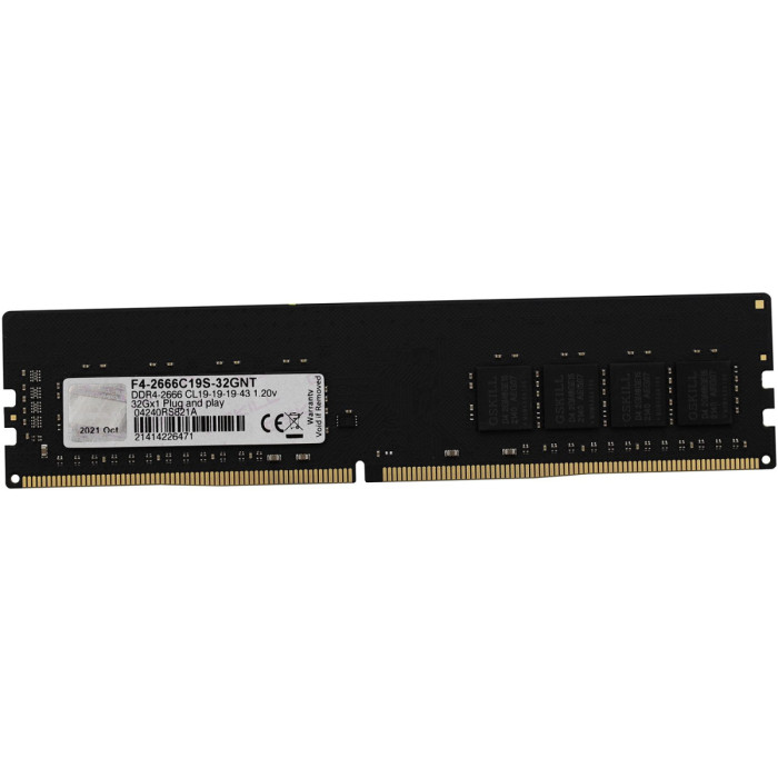 DIMM DDR4 32 GB <2666MHz> G.Skill, F4-2666C19S-32GNT, 19-19-19-43