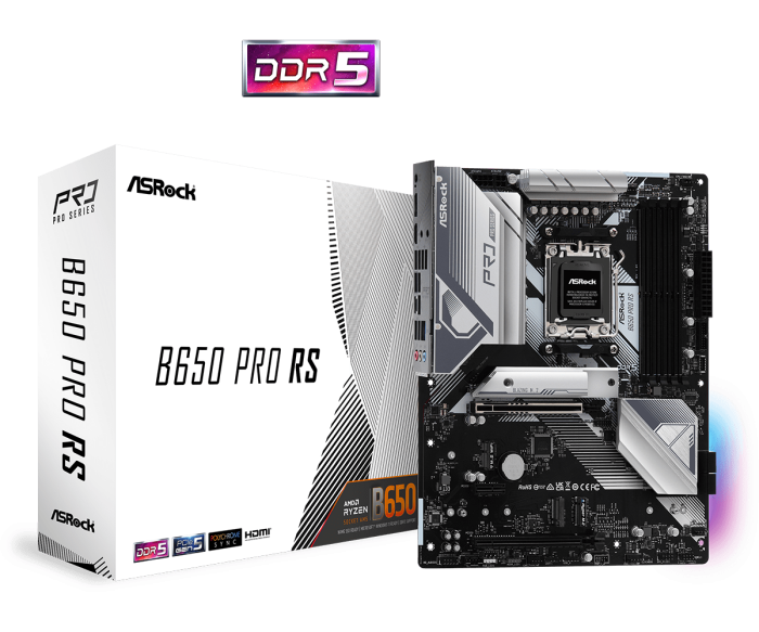 Материнская плата ASRock B650 PRO RS AM5 4xDDR5 4xSATA3 3xM.2 HDMI DP ATX