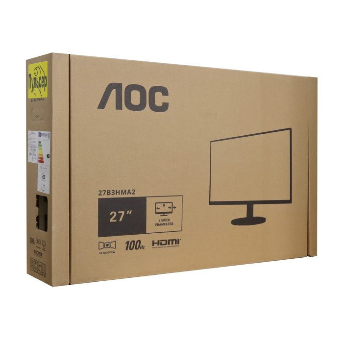 LCD 27" AOC 27B3HMA2/01, 1920x1080 VA (WLED), 4ms, 250 cd/m2, 3000:1, D-Sub/HDMI