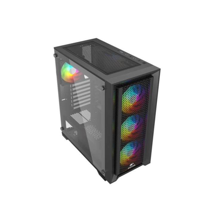Корпус Wintek Andromeda Light i705 TG, Micro ATX, USB 1*3.0/2*2.0, HD+Mic, 0,5mm, 4*12cm fRGB fan, чёрный