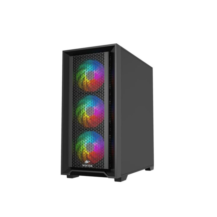 Корпус Wintek Andromeda Light i705 TG, Micro ATX, USB 1*3.0/2*2.0, HD+Mic, 0,5mm, 4*12cm fRGB fan, чёрный