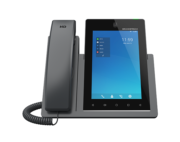 Grandstream  GXV3470 is a powerful desktop video phone for enterprise users, 7 inch 1280x800 capacitive touch screen, 16 lines with up to 16 SIP accou