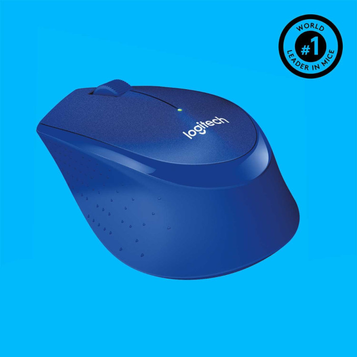 Мышь беспроводная Logitech M330 Silent Plus Blue (синяя, оптическая, 1000dpi, 2.4 GHz/USB-ресивер, бесшумная, под правую руку) (M/N: M-R0051 / C-U0010)
