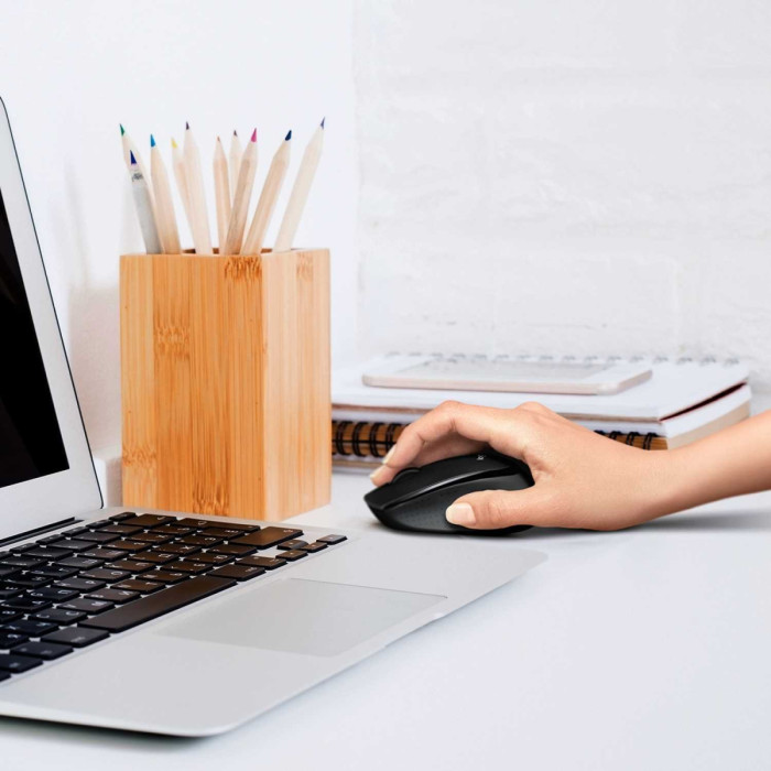 Мышь беспроводная Logitech M330 Silent Plus Blue (синяя, оптическая, 1000dpi, 2.4 GHz/USB-ресивер, бесшумная, под правую руку) (M/N: M-R0051 / C-U0010)