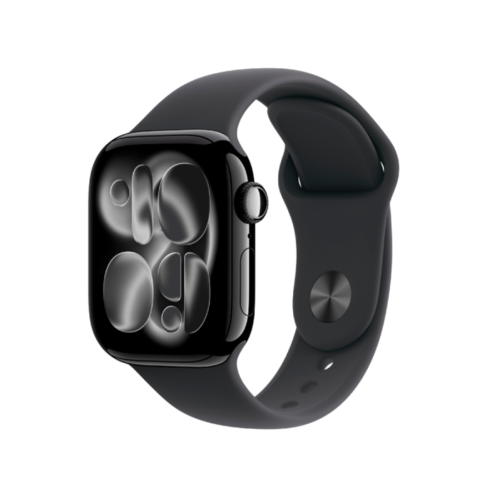 Apple Watch Series 11 GPS 42mm Jet Black Aluminium Case with Black Sport Band - S/M,Model A3331