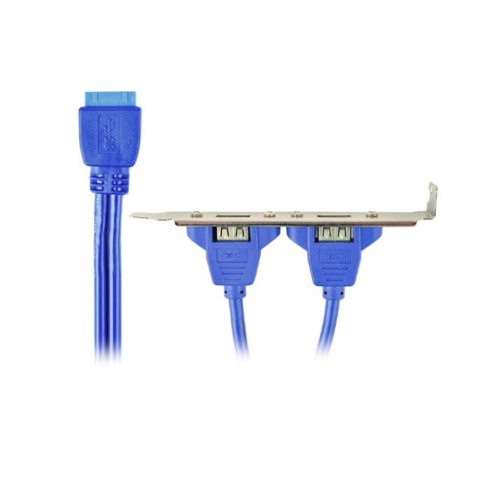 Bracket 2 x USB 3.0, Cablexpert CC-USB3-RECEPTACLE, internal, 20 pin port for mainboard