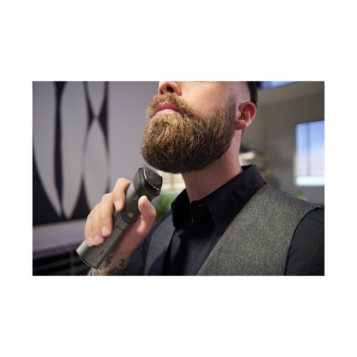 Триммер универсальный, Philips, Серии 7000 MG7940/15, для лица, головы и тела, Сеточная, Самозатачивающиеся стальные лезвия, Мощность 5 Вт, Тип аккумулятора литиевый, Беспроводное использование, Быстрая зарядка за 5 мин, Цвет серый