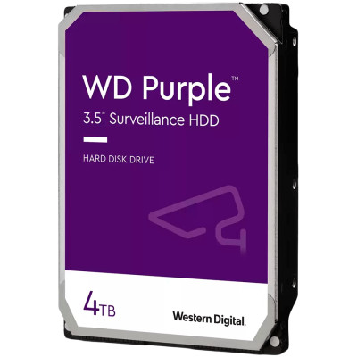 HDD Video Surveillance WD Purple 4TB CMR, 3.5&#039;&#039;, 256MB, SATA 6Gbps, TBW: 180