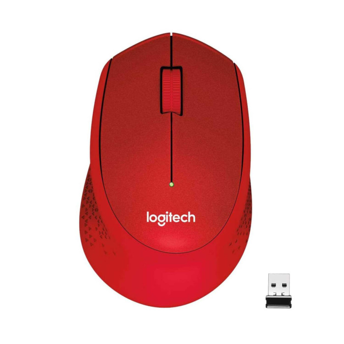 Мышь беспроводная Logitech M330 Silent Plus Red (красная, оптическая, 1000dpi, 2.4 GHz/USB-ресивер, бесшумная, под правую руку) (M/N: M-R0051 / C-U0010)