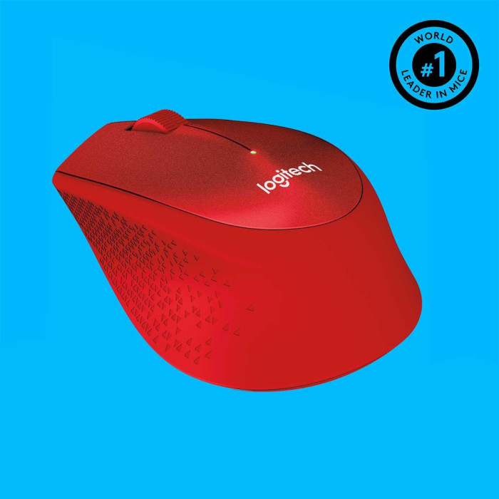 Мышь беспроводная Logitech M330 Silent Plus Red (красная, оптическая, 1000dpi, 2.4 GHz/USB-ресивер, бесшумная, под правую руку) (M/N: M-R0051 / C-U0010)