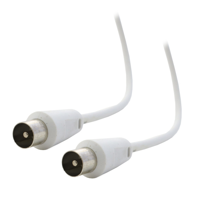 Cable (удлинитель), TV-m -> TV f, Ritmix RCC-073, coaxial, 1.5m, white