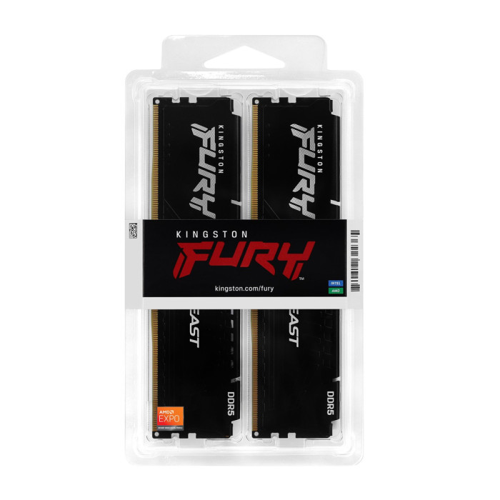 DIMM DDR5 32 GB kit <5600MHz> Kingston Fury Beast (AMD+Intel), KF556C36BBEK2-32, (2x16GB), CL36
