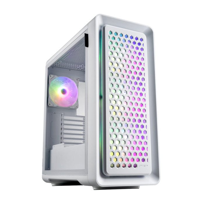 Case ATX midi tower FSP CUT593P-W PREMIUM, (без БП), WHITE
