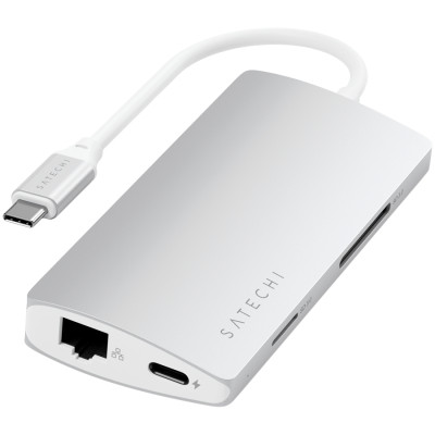 SATECHI Type-C Multi-Port Adapter 4K with Ethernet V2 Silver