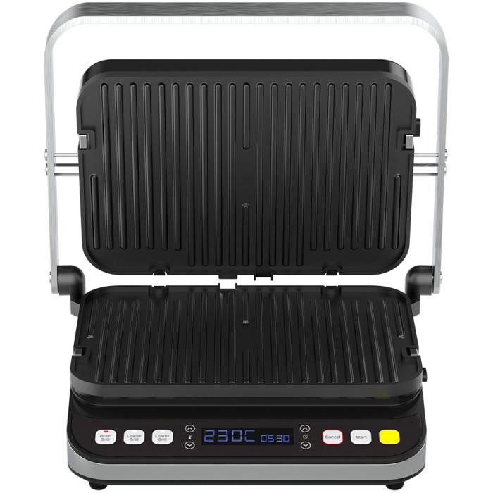 AENO   Electric Grill EG1: 2000W, 3 heating modes - Upper Grill, Lower Grill, Both Grills  Defrost, Max opening angle -180°, Temperature regulation, Timer, Removable double-sided plates, Plate size 320*220mm  