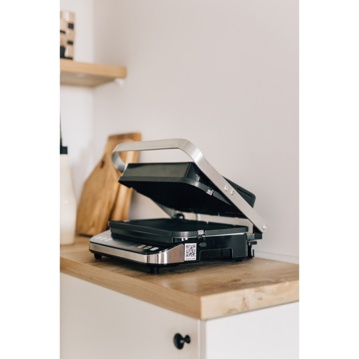 AENO   Electric Grill EG1: 2000W, 3 heating modes - Upper Grill, Lower Grill, Both Grills  Defrost, Max opening angle -180°, Temperature regulation, Timer, Removable double-sided plates, Plate size 320*220mm  