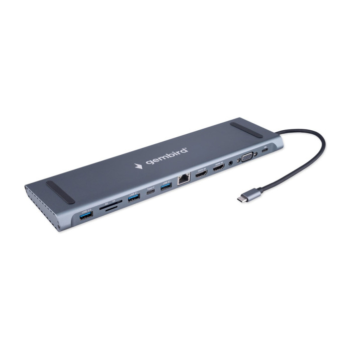 USB Hub12 port, Gembird  UHB-D6, 2xUSB3.1, PD87, Jack3.5, SD/TF, 2xHDMI, RJ45, VGA, USB2.0, Type-C