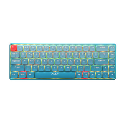 KeyBoard  Bluetooth, Aula H68, BT/wireless/Type-C, mechanical, blue