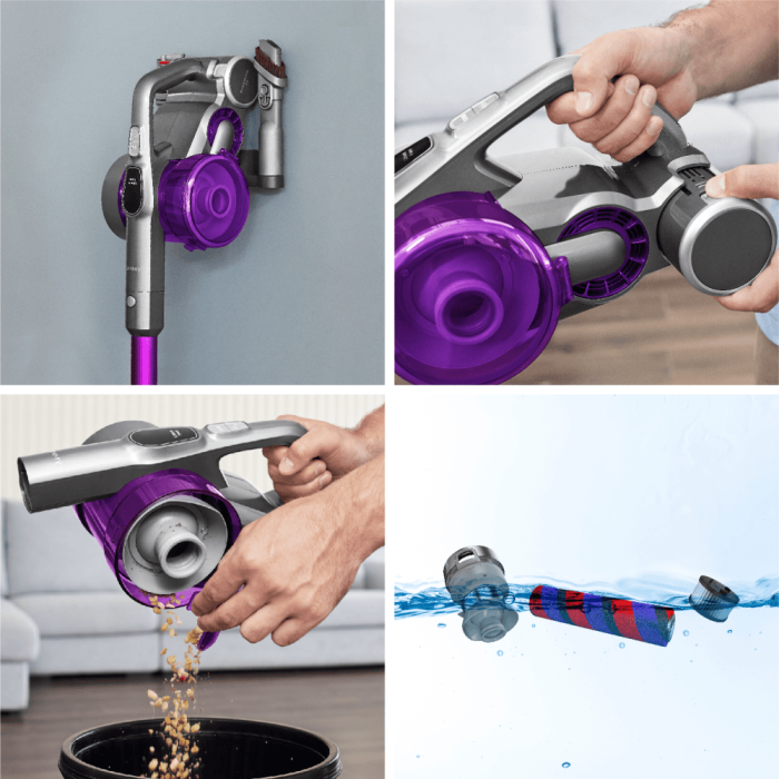 Пылесос вертикальный Jimmy Cordless Vacuum Cleaner JV85 Pro Graphite+Purple с зарядной станцией и адаптером модели ZD24W342060EU