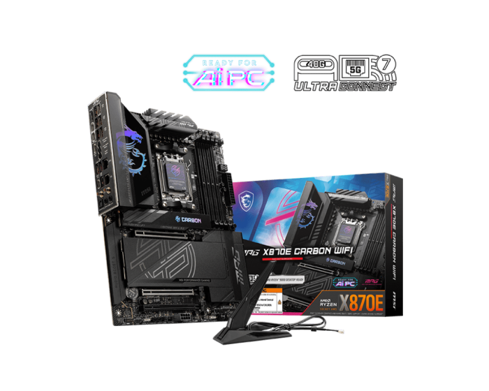 Материнская плата MSI MPG X870E CARBON WIFI AM5 X870E 4xDDR5 4xSATA3 RAID 4xM.2 HDMI DP ATX