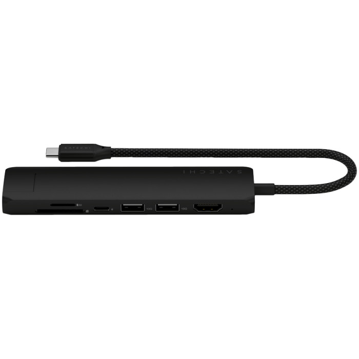 SATECHI 7-in-1 USB-C Slim Multiport Adapter with Ethernet (Black)