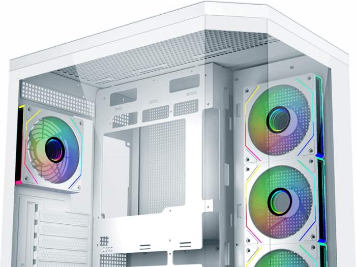 Корпус FSP U580-WA, ULTRA Tower ATX, ATX(BTF), M-ATX, Mini-ITX, VGA up to 415mm, 7xARGB FAN,White