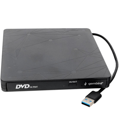 Ext DVD±R/RW/-RAM,±R9, CD-R/RW, Gembird DVD-USB-03, USB3.0, black, box