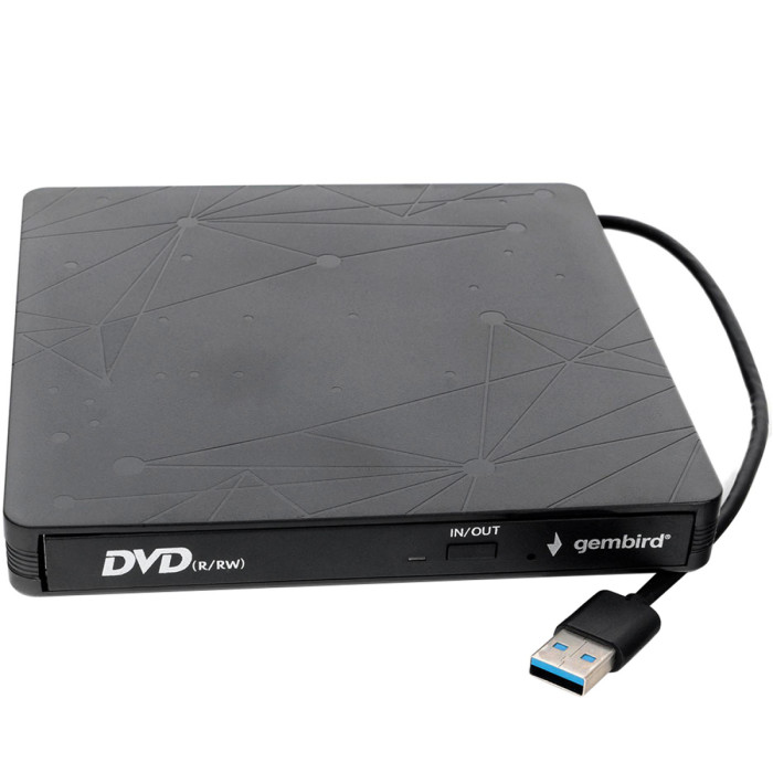 Ext DVD±R/RW/-RAM,±R9, CD-R/RW, Gembird DVD-USB-03, USB3.0, black, box