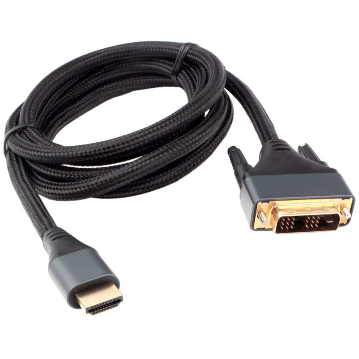 Cable SVGA, DVI-D to HDMI, m/m, Cablexpert CC-HDMI-DVI-4K-6, 18+1pin/HDMI, 1.8м