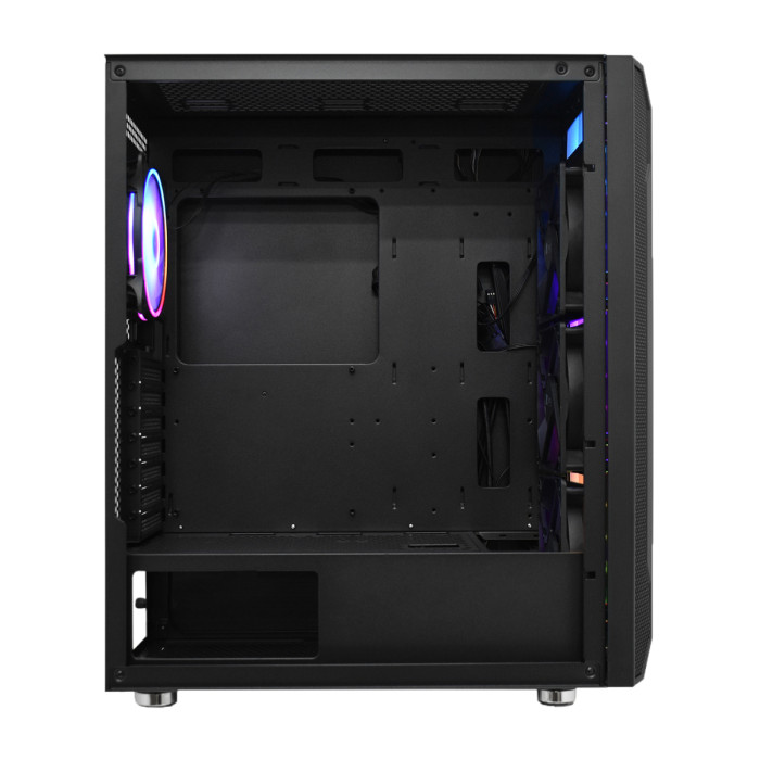 Case ATX midi tower APEX, 3701, 1*120mm ARGB + 3*120mm black + ARGB fan hub + remote contr. (без БП)