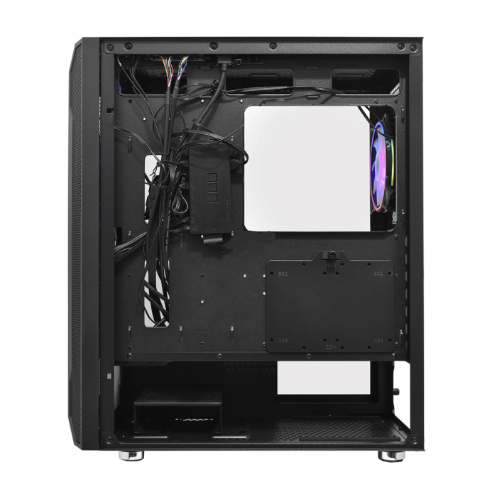 Case ATX midi tower APEX, 3701, 1*120mm ARGB + 3*120mm black + ARGB fan hub + remote contr. (без БП)