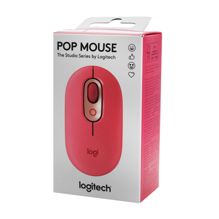 Mouse Logitech POP Wireless optical, 4 buttons, 1000-4000dpi, BT, (910-006548), Heartbreaker