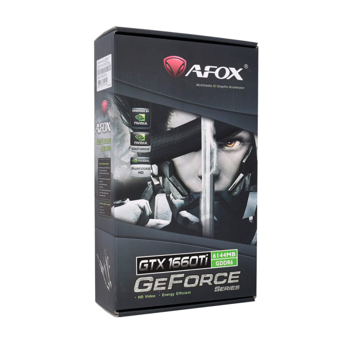 GPU NVIDIA, 6 GB, Afox GTX 1660Ti [AF1660TI-6144D6H4], DVI/DP/HDMI, GDDR6/192-bit
