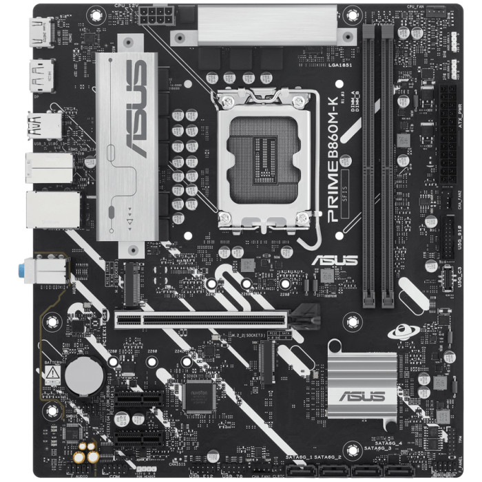 ASUS Main Board Desktop LGA1851 Intel B860 2xDDR5/DDR5 CUDIMM 1xPCIe x16 5.0, 2xPCIe x1, 2xM.2 DisplayPort HDMI mATX