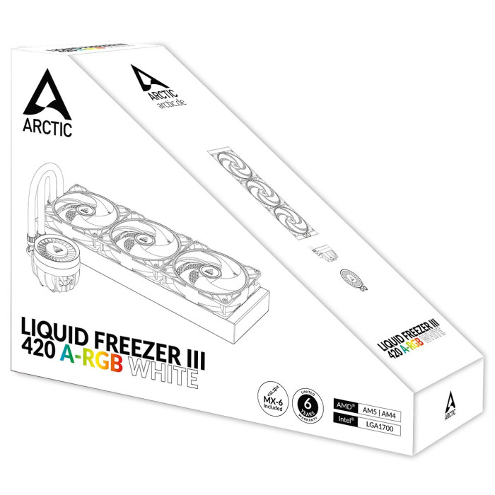 Водяное охлаждение ARCTIC Liquid Freezer III - 420 A-RGB(White), ACFRE00153A, S1851/1700/1200/AMD4/5