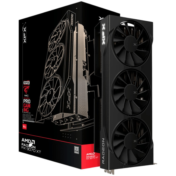 XFX Swift AMD Radeon RX 9070XT Triple Fan 16GB GDDR6 256-bit HDMI 3x DP