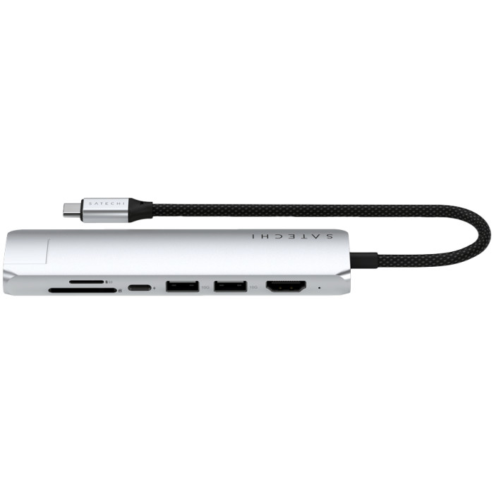 SATECHI 7-in-1 USB-C Slim Multiport Adapter with Ethernet (Silver)