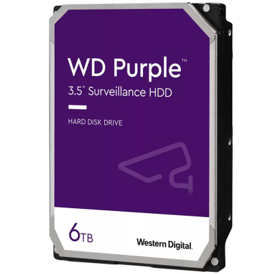 HDD Video Surveillance WD Purple 6TB CMR, 3.5&#039;&#039;, 256MB, SATA 6Gbps, TBW: 180
