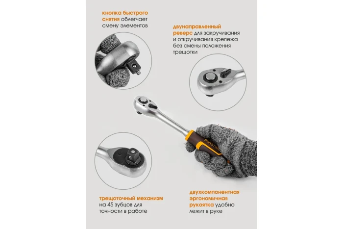 Набор инструментов 94 пр.1/4'',1/2''(6гр.)(4-32мм) 52554 FT-4941-5