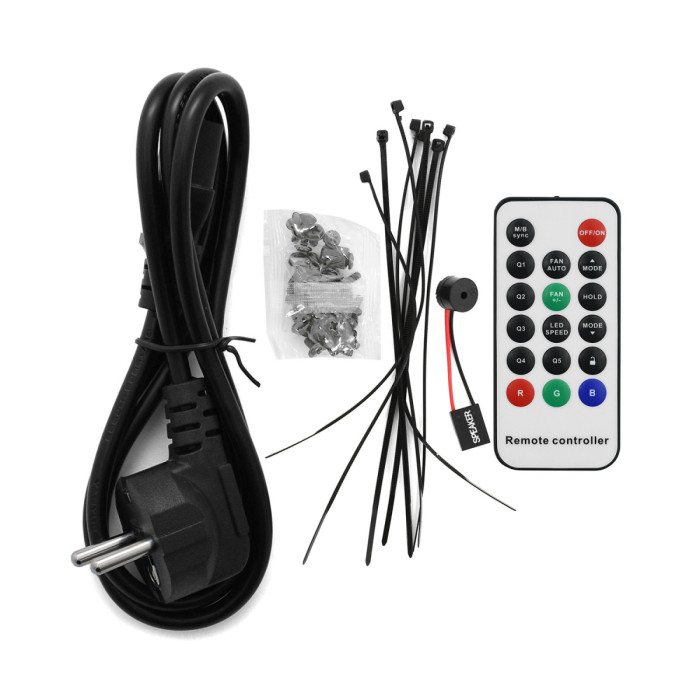 Case ATX midi tower APEX, 3701 white, 1*120mm ARGB + 3*120mm white + ARGB fan hub + RC, 700W