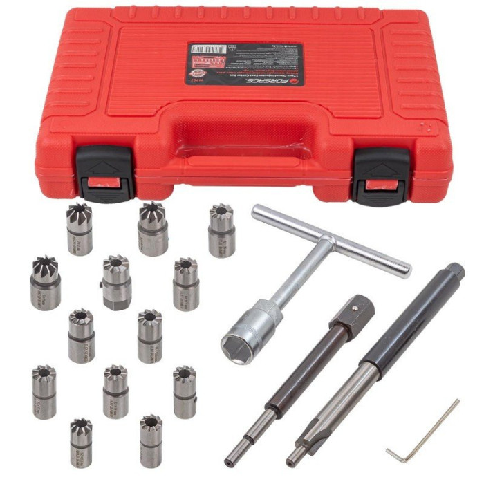 Набор фрез для чистки и восстановления посадочных мест дизельных форсунок,17 предметов(14х14,15.5х15 46681       F-917G7