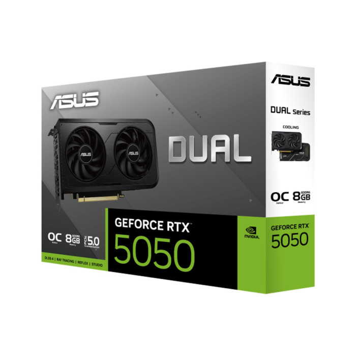 GPU NVIDIA, 8 GB, ASUS RTX 5050 DUAL OC [DUAL-RTX5050-O8G], HDMI/3DP, GDDR6/128bit